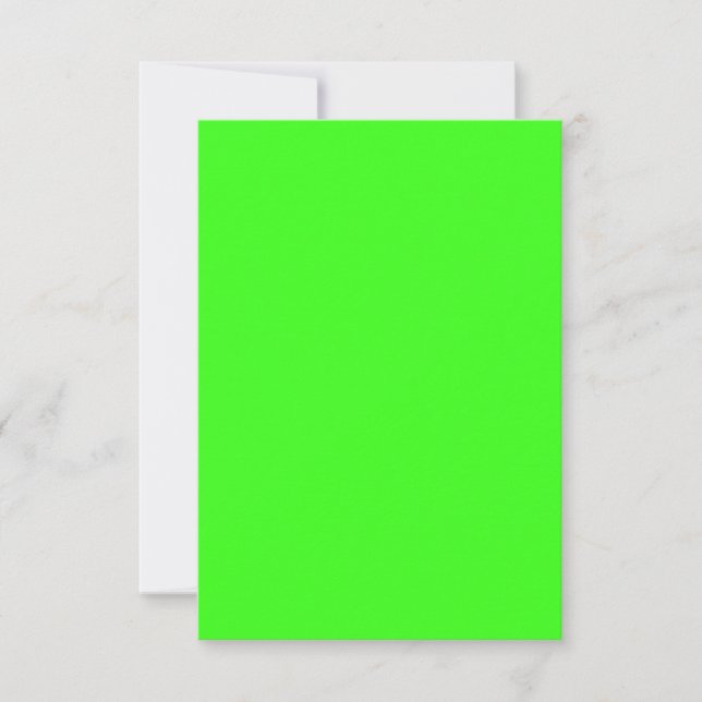 Carte de réponse personnalisée vert néon (Devant)