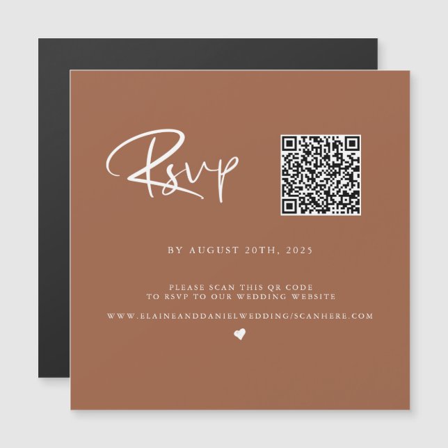 Carte de réponse photo en terre cuite avec code QR (Devant / Derrière)
