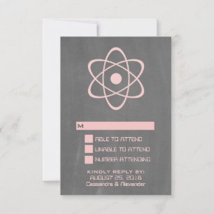 Carte de réponse Pink Atomic Chalkboard