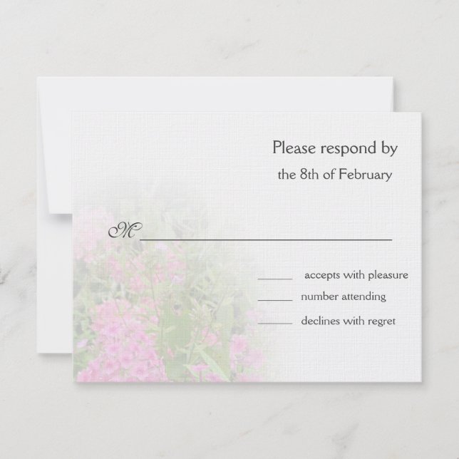 Carte de réponse Pink Phlox (Devant)