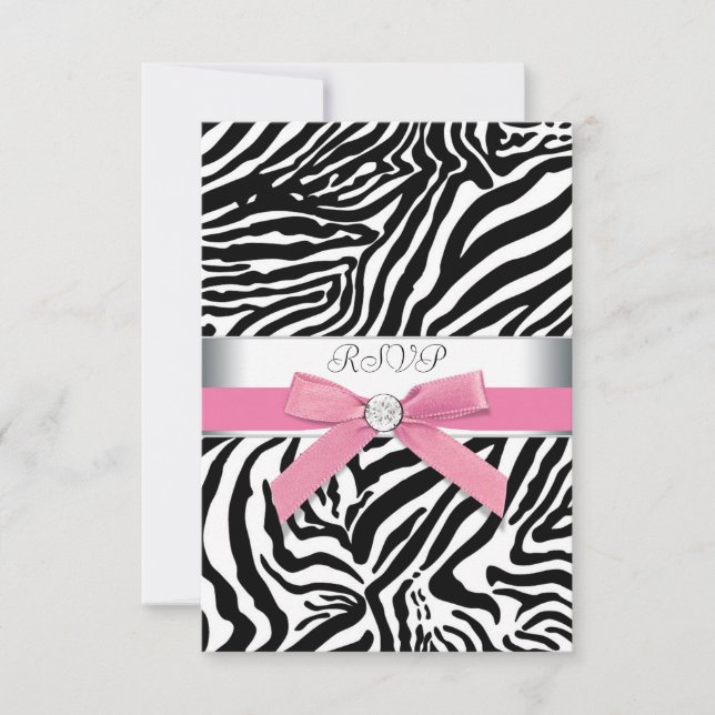Carte de réponse Pink Zebra (Devant)