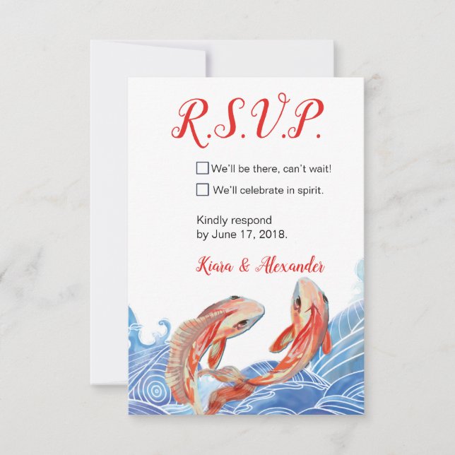CARTE DE RÉPONSE POISSON KOI (Devant)