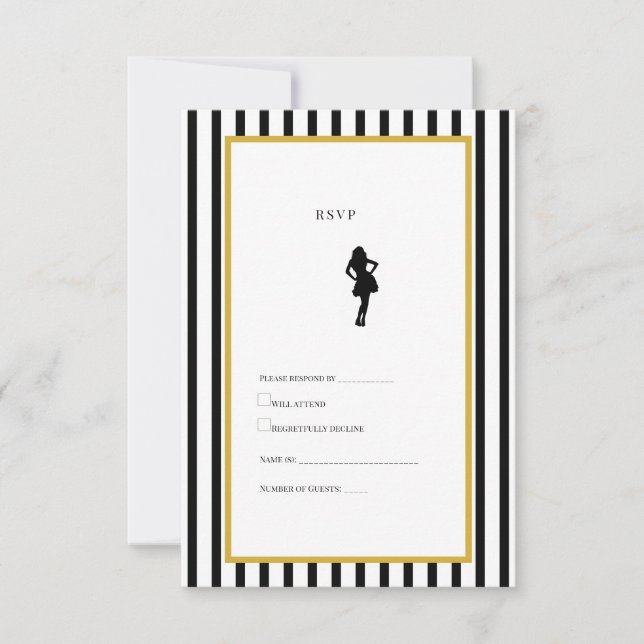 Carte de réponse pour 40e anniversaire, fête noire (Devant)