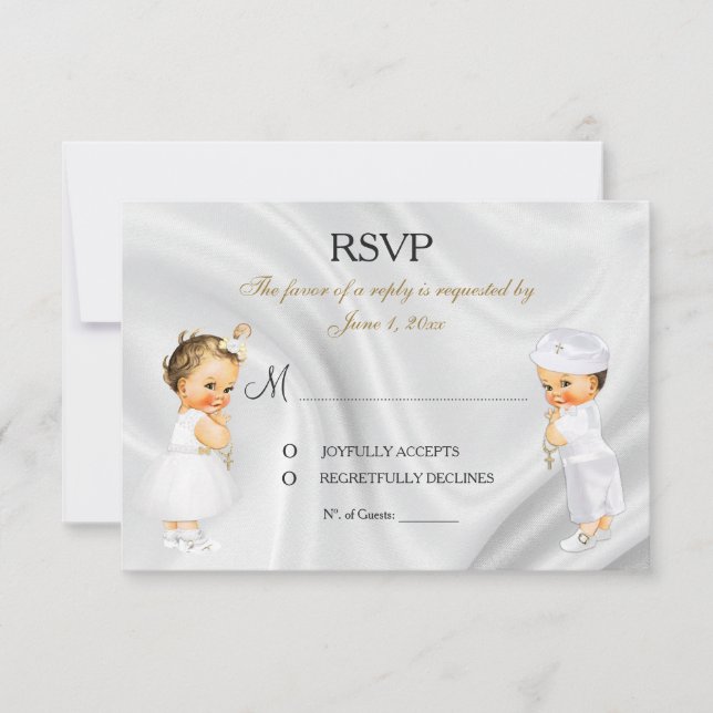 Carte de réponse pour baptême communion (Devant)