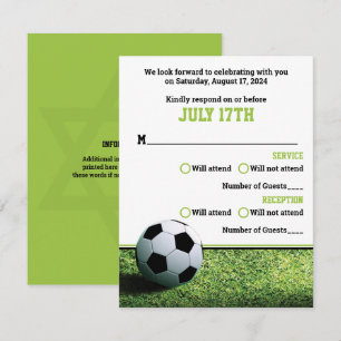 Carte de réponse pour Bar Mitzvah au Stade de Foot