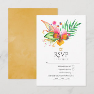 Carte de réponse pour Bat Mitzvah tropical floral 