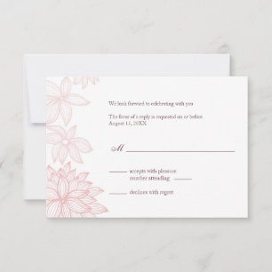 Carte de réponse pour Blush à Fleurs Contour