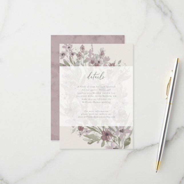 Carte de réponse pour détails de Jardin en Fleur (Devant/Arrière en situation)
