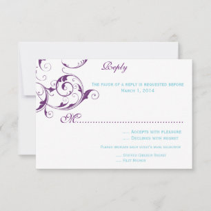 carte de réponse pour invitation de mariage avec f