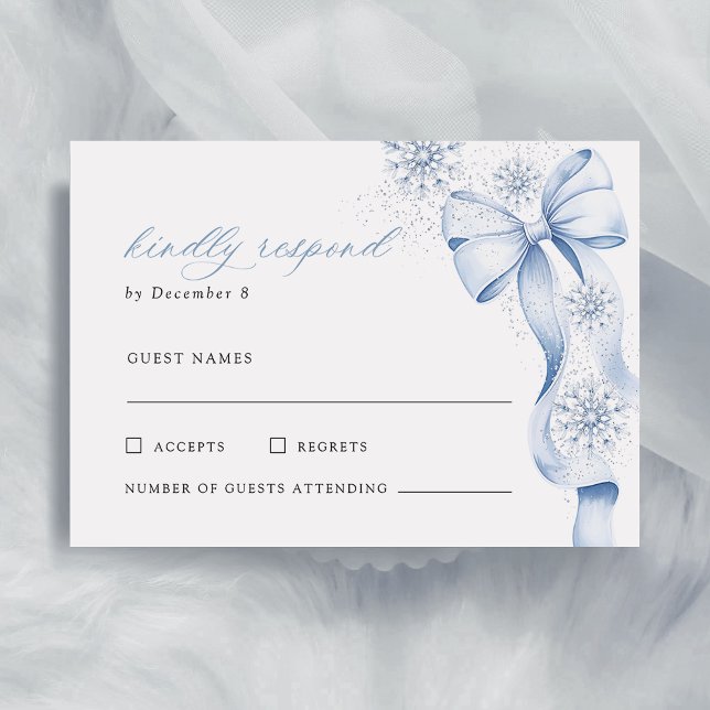 Carte de réponse pour la fête de mariage Winter Bl (Créateur téléchargé)