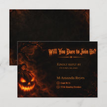 Carte de réponse pour la fête d'Halloween Spooky G