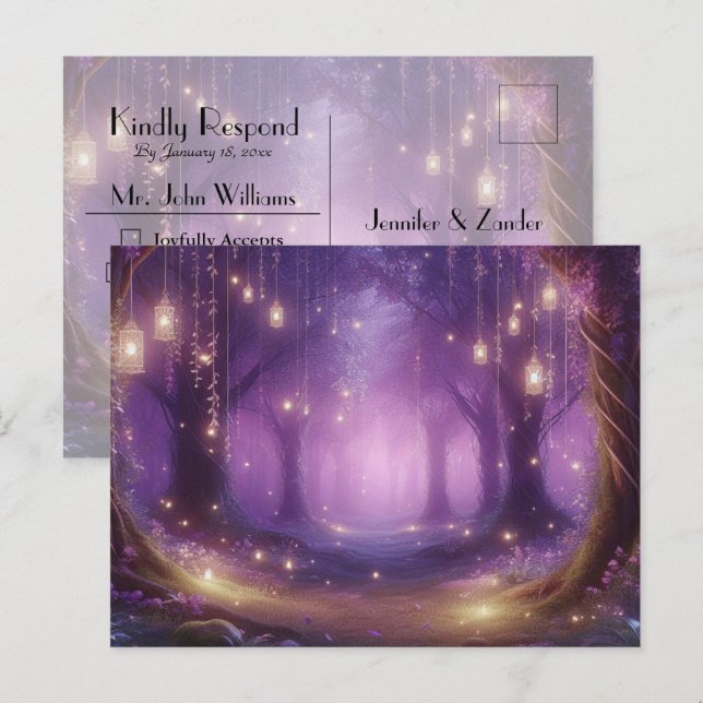 Carte de réponse pour la Forêt Enchantée de Violet (Devant / Derrière)