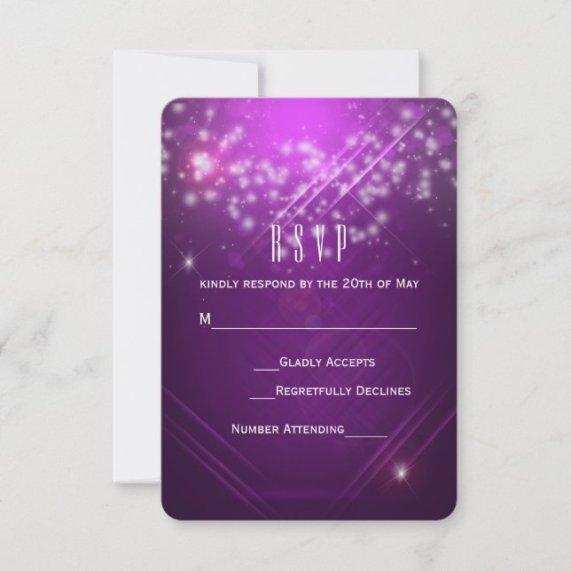 Carte de réponse pour la soirée Fuchsia Purple Spa (Devant)