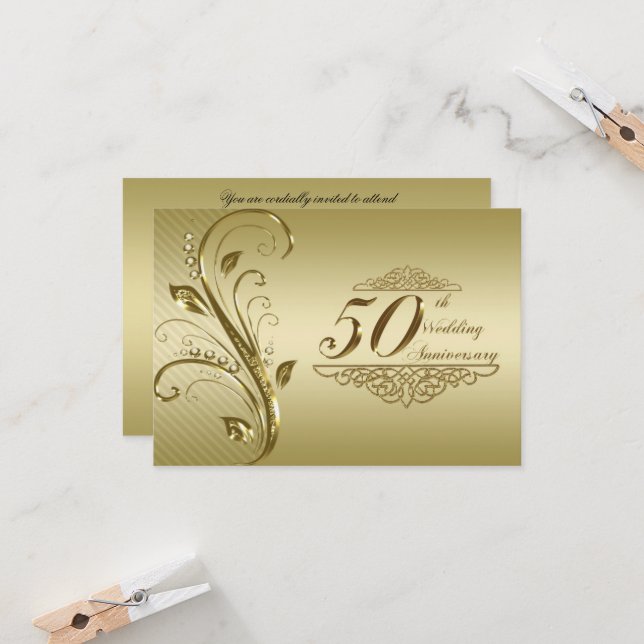 Carte de réponse pour le 50e anniversaire de maria (Devant/Arrière en situation)