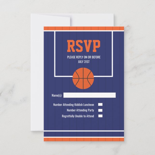 Carte de réponse pour le basketball (Devant)