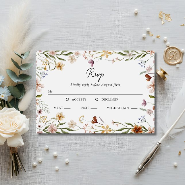 Carte de réponse pour le choix de repas de mariage (Créateur téléchargé)