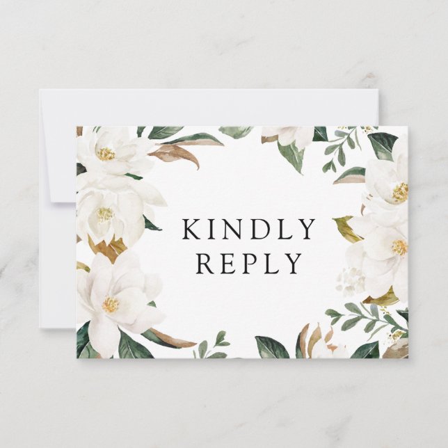 carte de réponse pour le choix de repas floral (Devant)