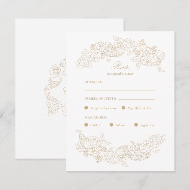 Carte de réponse pour le choix du menu Champagne d (Devant / Derrière)