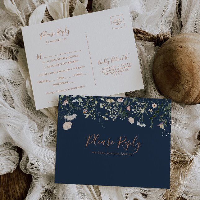 Carte de réponse pour le choix du menu de fleurs s (Créateur téléchargé)