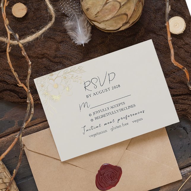 Carte de réponse pour le choix du menu de mariage  (Créateur téléchargé)