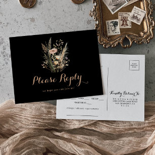 Carte de réponse pour le choix du menu floral de l