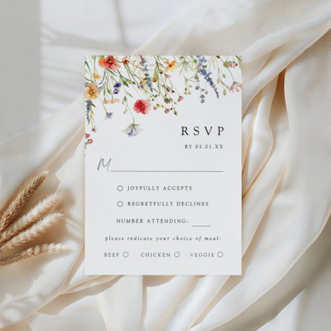 Carte de réponse pour le choix du repas de mariage (Créateur téléchargé)