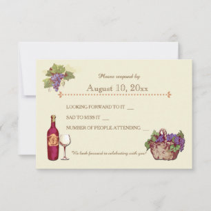 Carte de réponse pour le mariage au vignoble