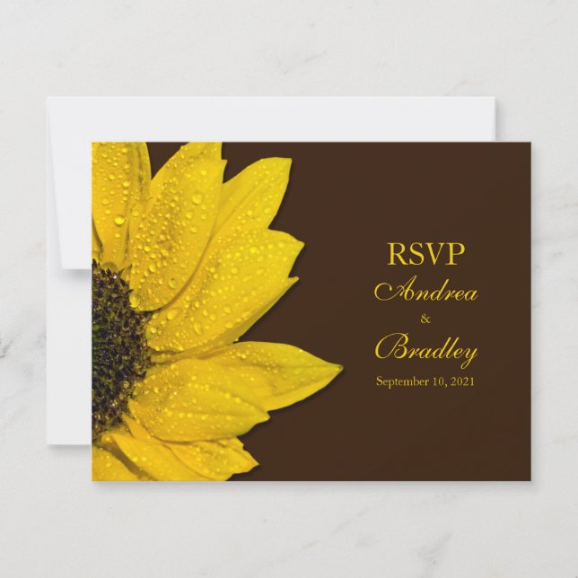 Carte de réponse pour le mariage aux tournesols (Devant)