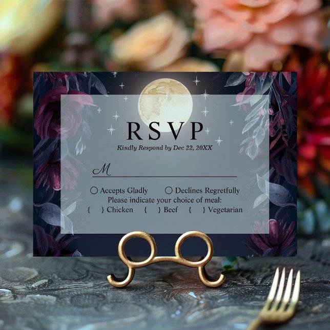 Carte de réponse pour le mariage Midnight Garden M (Créateur téléchargé)
