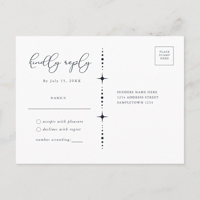 Carte de réponse pour le Soleil et la Lune Céleste (Dos)