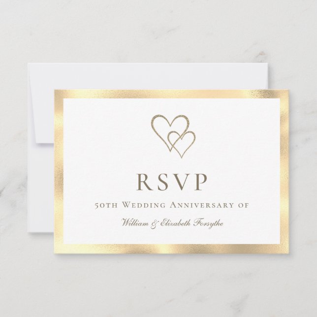 Carte de réponse pour les 50 ans de mariage d'or (Devant)