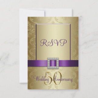 Carte de réponse pour les 50 ans de mariage Or Pur