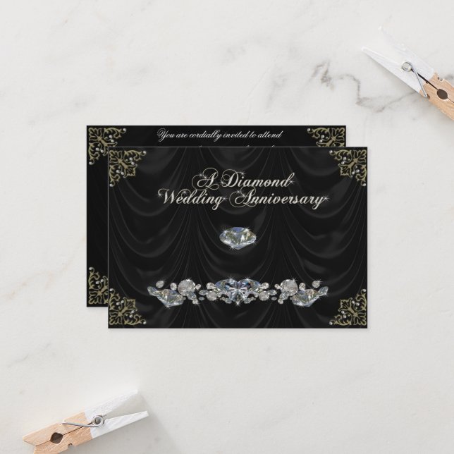 Carte de réponse pour les 60 ans de mariage (Devant/Arrière en situation)