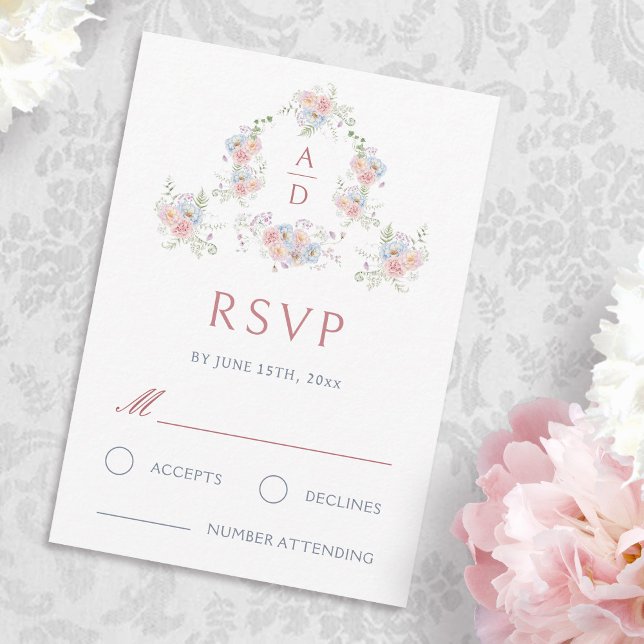 Carte de réponse pour mariage à monogramme avec ca (Créateur téléchargé)