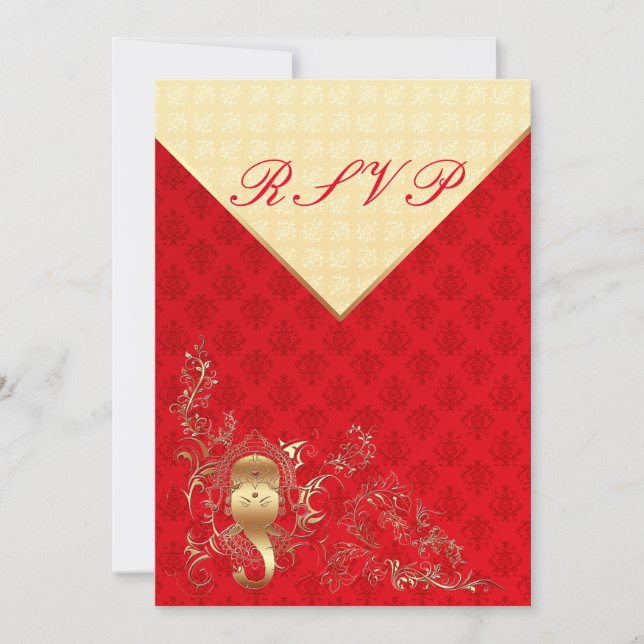 Carte de réponse pour mariage indien (Devant)
