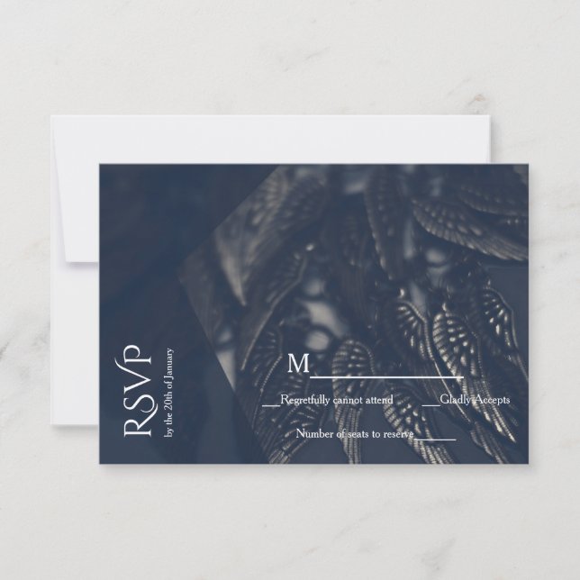 Carte de réponse pour soirée gothique chic avec ai (Devant)
