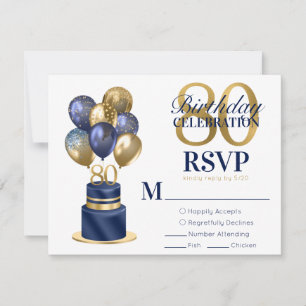 Carte de réponse pour un gâteau à ballons bleu mar