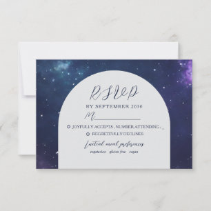 Carte de réponse pour un mariage céleste romantiqu