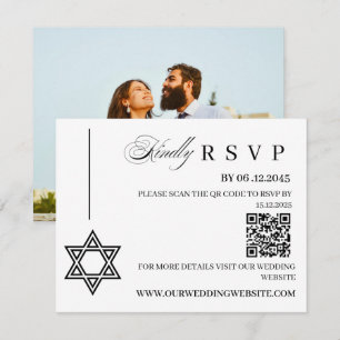 Carte de réponse pour un mariage juif avec étoile