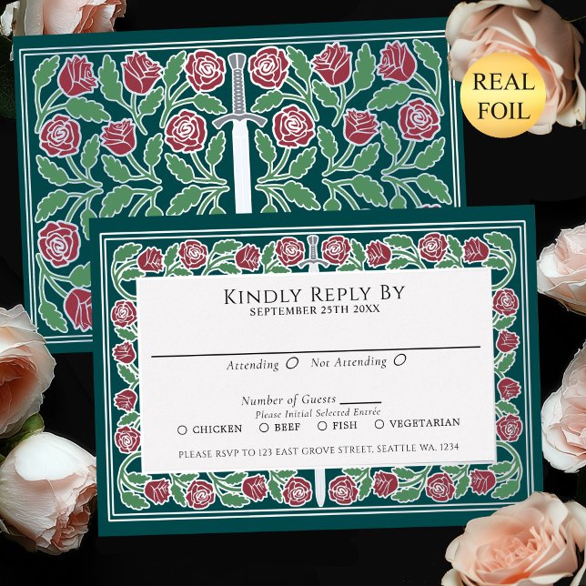 Carte de réponse pour un mariage royal avec épée f (Créateur téléchargé)