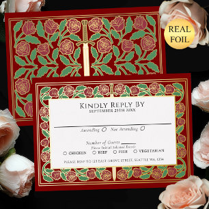 Carte de réponse pour un mariage royal avec épée f