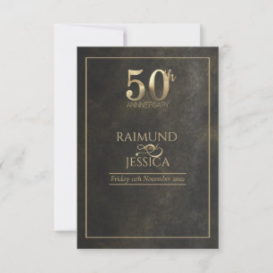 Carte de réponse poussière d'or 50e anniversaire