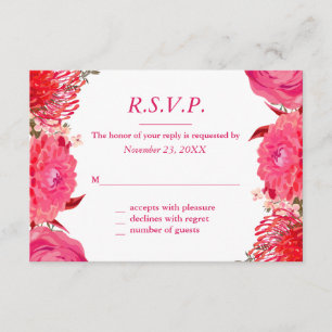 Carte de réponse Pretty Pink Peonies