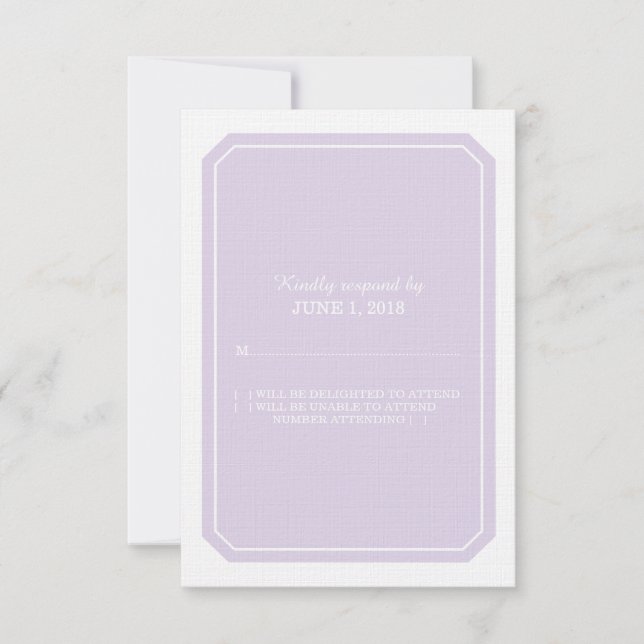Carte de réponse Purple Simplement Élégante (Devant)