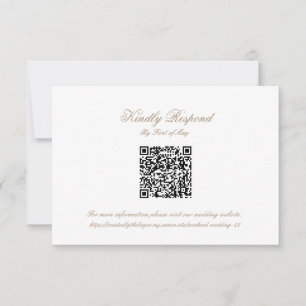 Carte de réponse QR code avec blason de monogramme