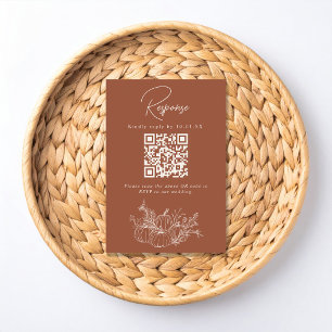 Carte de réponse QR code de mariage citrouille en