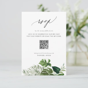 Carte de Réponse QR Code Mariage à la Feuille de M