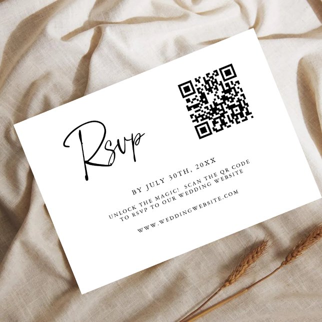 Carte de réponse QR Code moderne | Écriture fine (Créateur téléchargé)