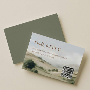 Carte de réponse QR Code pour mariage extérieur ra