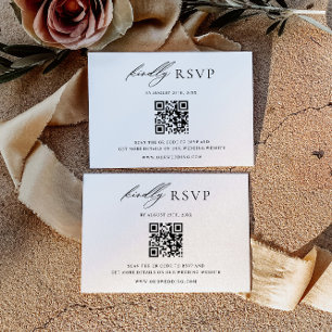 Carte de réponse QR Code pour mariage minimaliste 